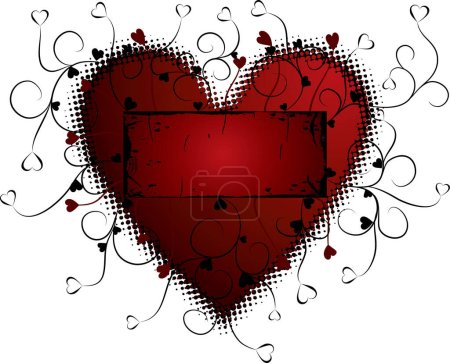 Ilustración de San Valentín grunge fondo, Corazón, vector de ilustración - Imagen libre de derechos