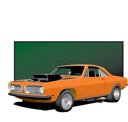 Illustration for An illustration of a classic sixties American muscle car - Royalty Free Image