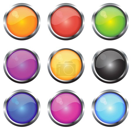 Illustration for A Colourful Selection of Glossy Vector Web Icons - Royalty Free Image