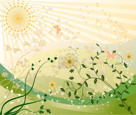 Illustration for Abstract art design floral background - vector illustration - Royalty Free Image