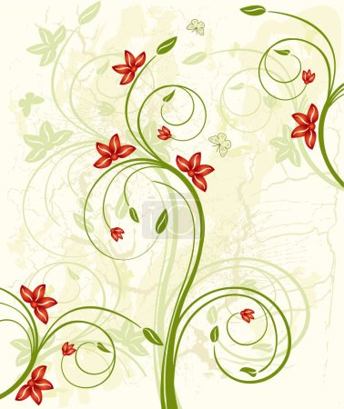 Téléchargez les illustrations : Arrière-plan floral - image vectorielle - illustration couleur - en licence libre de droit
