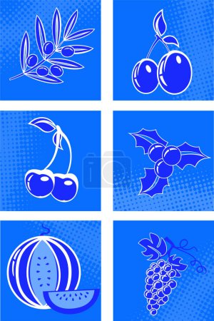 Illustration for Set of fruit vector - Royalty Free Image