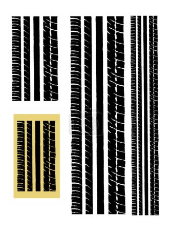 Illustration for Repeating tyre track - Vector Tyre Track that can be fitted end to end (tessalates) to give an unlimited tyre track.Vector is also transparent to it can be laid over other graphic elements - Royalty Free Image