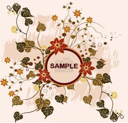 Illustration for Floral art Background exotic  beach - vector illustration - Royalty Free Image