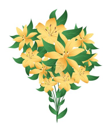Téléchargez les illustrations : Illustration d'un bouquet de lys - en licence libre de droit