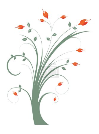 Ilustración de Imagen abstracta de diseño floral - ilustración en color - Imagen libre de derechos