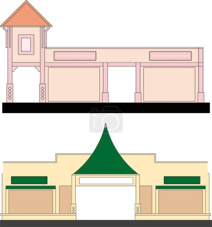 Illustration for A vector illustration for a set of shopping mall design - Royalty Free Image