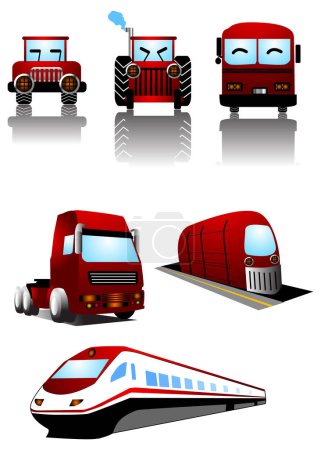 Ilustración de Ilustración vectorial para un icono de vehículo conjunto - Imagen libre de derechos