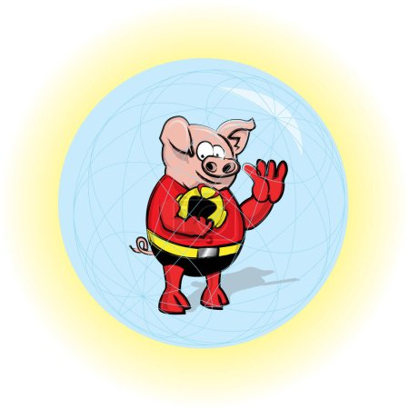 Ilustración de Espacio de imagen de cerdo - ilustración de color - Imagen libre de derechos