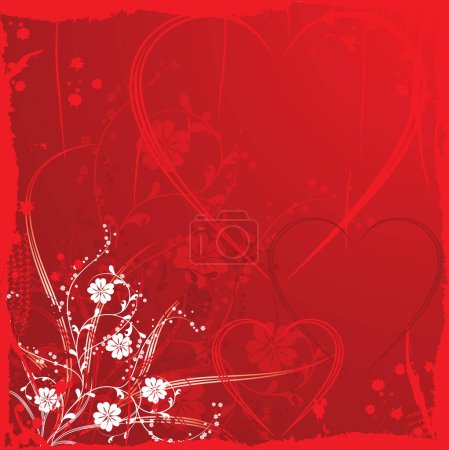 Téléchargez les illustrations : Fond Saint Valentin grunge, illustration vectorielle - en licence libre de droit