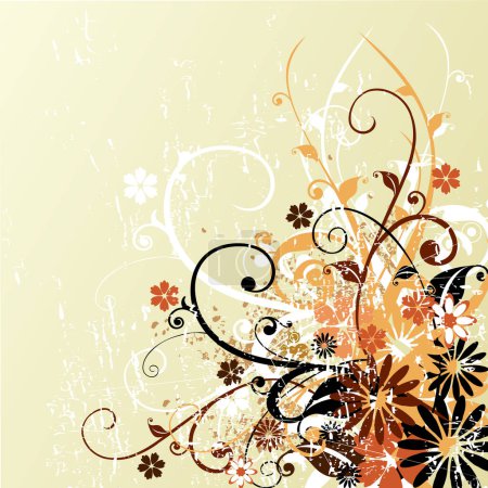 Illustration for Floral background illustration drawing - Royalty Free Image