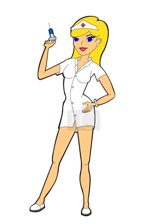 Illustration for Beautiful nurse is preparing for injection - Royalty Free Image