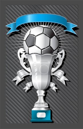 Illustration for Soccer (football) ball and cup with ribbon - Royalty Free Image