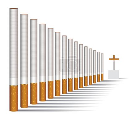 Ilustración de Ilustración vectorial de un callejón de cigarrillos y una tumba - Imagen libre de derechos
