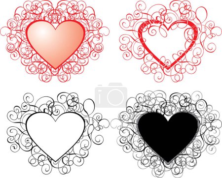 Téléchargez les illustrations : Fond Saint-Valentin, coeurs, illustration vectorielle - en licence libre de droit