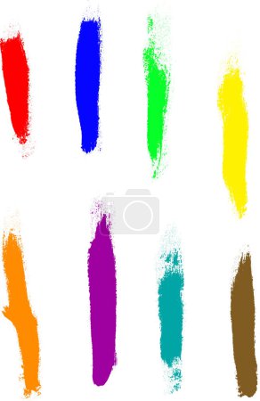 Téléchargez les illustrations : Grunge elements - 8 Dawbs de peinture colorés - Grunge vectoriel très détaillé - en licence libre de droit