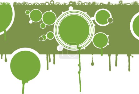 Illustration for Green Circles wit h Dark green grunge background and copyspace - Royalty Free Image