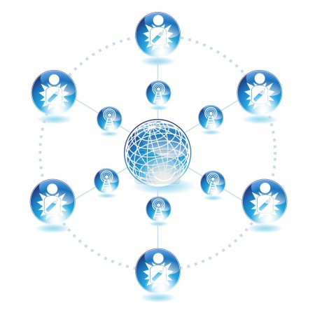 Illustration for Global network concept vector design template - Royalty Free Image