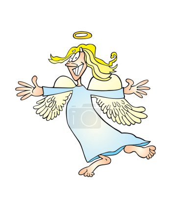 Téléchargez les illustrations : Illustration de l'ange sur le fond blanc - en licence libre de droit