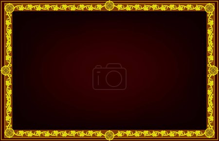 Illustration for Golden frame on a black background - Royalty Free Image