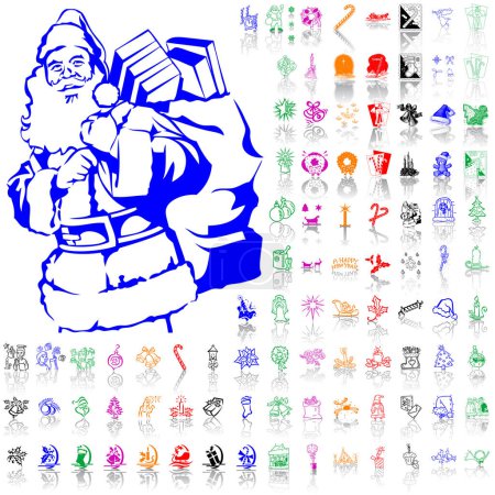 Illustration for Santa claus icons for Christmas - Royalty Free Image