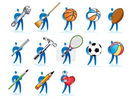 Illustration for Set of cartoon vector sports objects. isolated illustration - Royalty Free Image