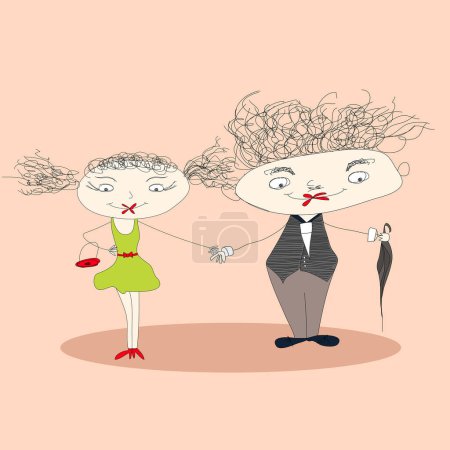 Illustration for Cute couple  vector illustration - Royalty Free Image