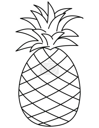 Illustration for Pineapple fruit icon. outline illustration of tropical vector icons for web - Royalty Free Image