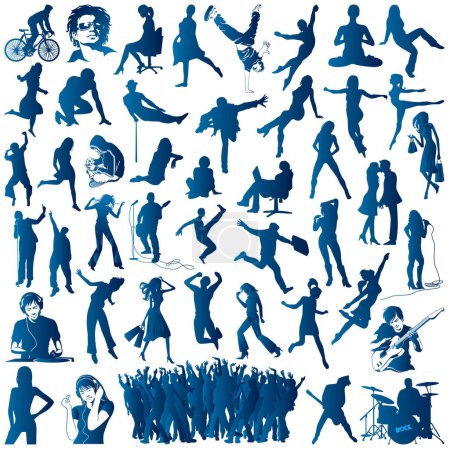 Illustration for Vector silhouettes of people on a white background. - Royalty Free Image