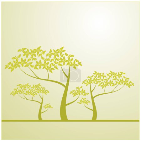 Ilustración de Fondo verde con árboles, ilustración vectorial - Imagen libre de derechos