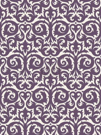 Ilustración de Damasco diseño de patrón de vector floral para textil - Imagen libre de derechos