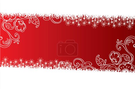 Illustration for Red christmas background with snowflakes - Royalty Free Image