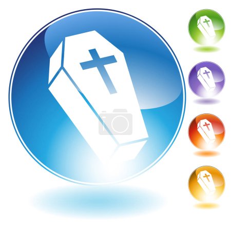 Illustration for Coffin cross icons isolated on white background. - Royalty Free Image