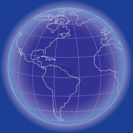 Illustration for World map with blue lines. vector illustration - Royalty Free Image