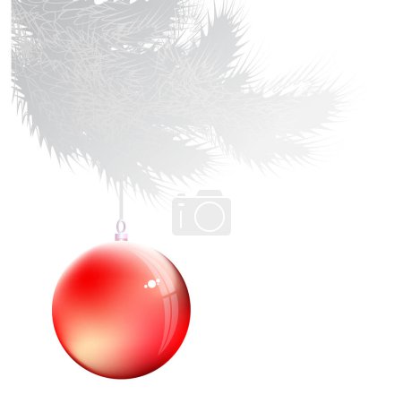 Illustration for Christmas background with bauble, vector illustration - Royalty Free Image