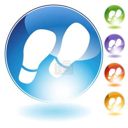 Illustration for Foot icons with footprint - Royalty Free Image