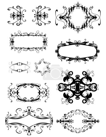 Illustration for Set of decorative frames and elements, vector illustration - Royalty Free Image