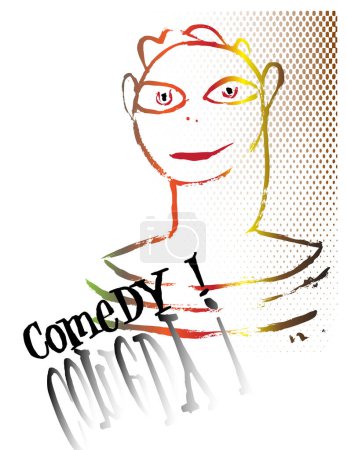 Illustration for Sketch of the comedian guy, vector illustration simple design - Royalty Free Image