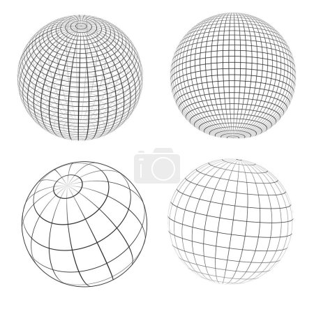 Illustration for Abstract 3d sphere isolated on transparent background. - Royalty Free Image