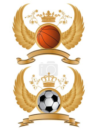 Ilustración de Emblema deportivo de fútbol, ilustración vectorial - Imagen libre de derechos