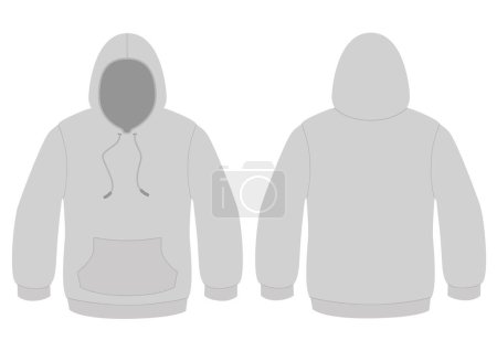 Illustration for Mens grey hoodie, vector illustration - Royalty Free Image