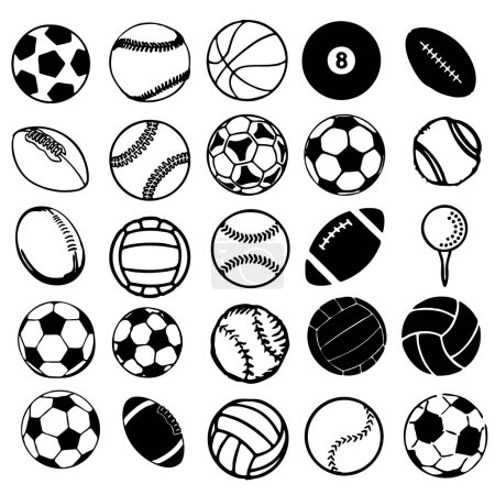 Illustration for Set of ball icons. vector illustration - Royalty Free Image