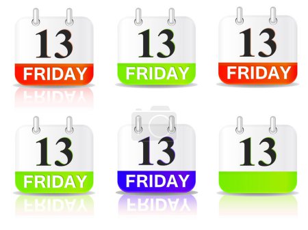 Illustration for Set of calendar with different colors and days - Royalty Free Image