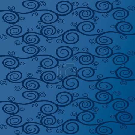 Illustration for Vector seamless background, blue waves - Royalty Free Image