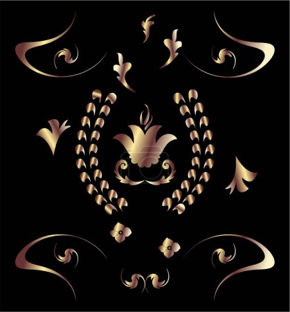 Illustration for Golden ornament with a pattern, vector illustration - Royalty Free Image
