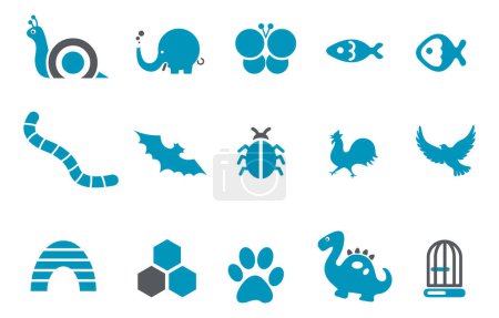 Illustration for Animal icons set. vector illustration. - Royalty Free Image