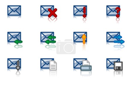 Ilustración de Icono de correo conjunto de ilustración vectorial para web y móvil - Imagen libre de derechos