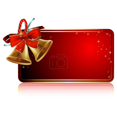 Illustration for Red shiny christmas card, vector illustration - Royalty Free Image