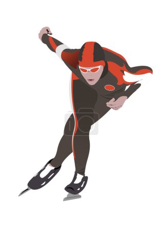 Ilustración de Smortsman skate runner vector ilustración - Imagen libre de derechos