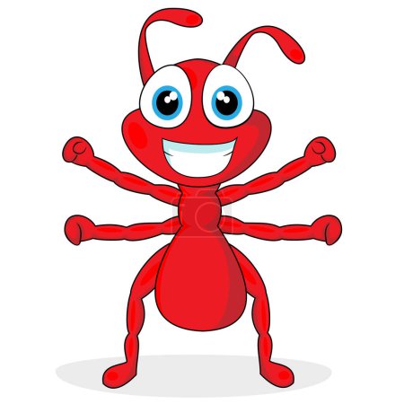 Illustration for Red ant with red arms, vector, illustration, isolated - Royalty Free Image